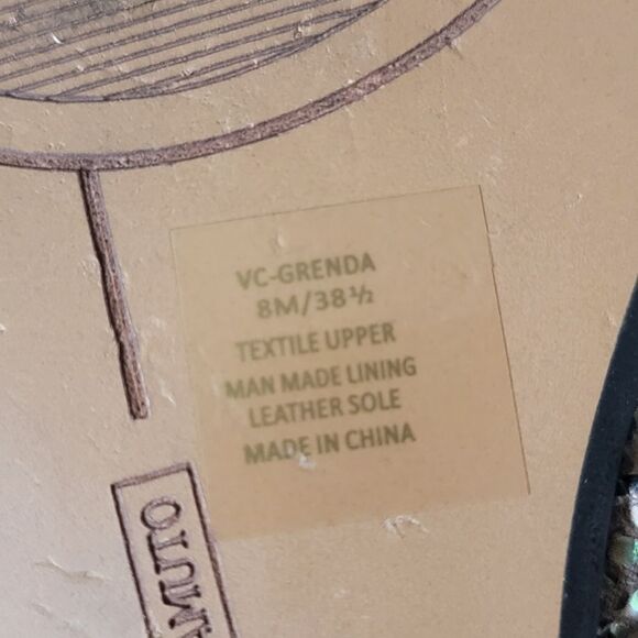 Vince Camuto Grenda Leather Strappy Mini Block Heel Sandal Holographic Snakeskin - Picture 14 of 15